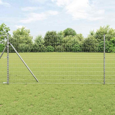 vidaXL Recinzione Euro di con 13 paletti 1x25 m in acciaio zincato