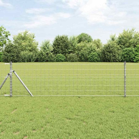vidaXL Recinzione Euro con 13 poste, 0.4 x 25 m in acciaio zincato