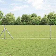 vidaXL Recinzione Euro con 13 pali, 0,6 x 25 m in acciaio galvanizzato