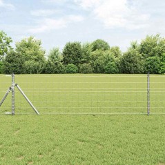 vidaXL Recinzione Euro con 13 Paletti 0,8x25 m in Acciaio Zincato