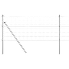 vidaXL Recinzione Euro con 13 Paletti 0,8x25 m in Acciaio Zincato