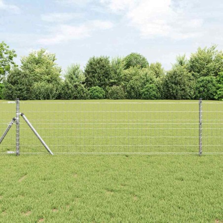 vidaXL Recinto Euro con 13 posti, 0,4 x 50 m, in acciaio galvanizzato