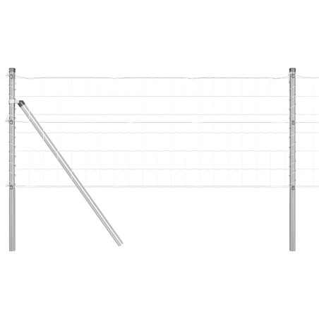 vidaXL Recinzione Euro con 13 pali, 0.4x50 m in acciaio zincato