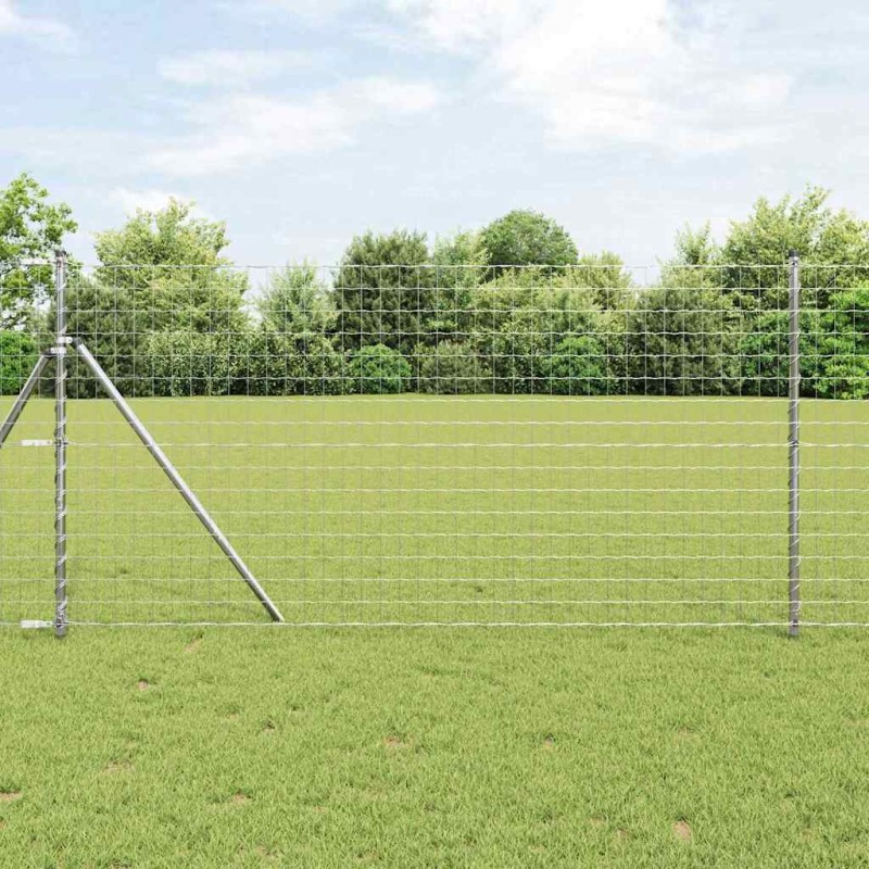 vidaXL Recinzione Euro di con 7 Poste, 1x10 m in Acciaio Zincato