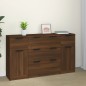 Set di Credenze 3 pz Rovere Marrone in Legno Multistrato Set di Credenze 3 pz Rovere Marrone in Legno Multistrato