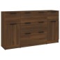 Set di Credenze 3 pz Rovere Marrone in Legno Multistrato Set di Credenze 3 pz Rovere Marrone in Legno Multistrato