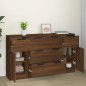 Set di Credenze 3 pz Rovere Marrone in Legno Multistrato Set di Credenze 3 pz Rovere Marrone in Legno Multistrato