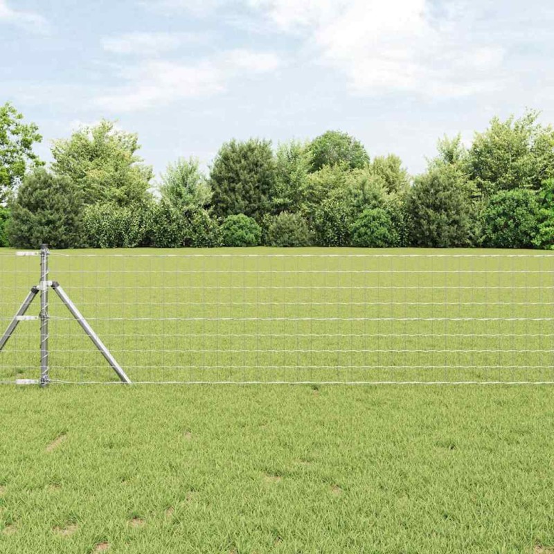 vidaXL Recinzione Euro di con 13 post, 0.4 x 25 m in acciaio galvanizzato
