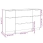 Set di Credenze 3 pz Rovere Marrone in Legno Multistrato Set di Credenze 3 pz Rovere Marrone in Legno Multistrato