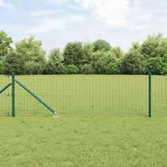 vidaXL Recinzione Euro vitaXL con 7 pali a spirale 0,8 x 10 m in acciaio zincato verde
