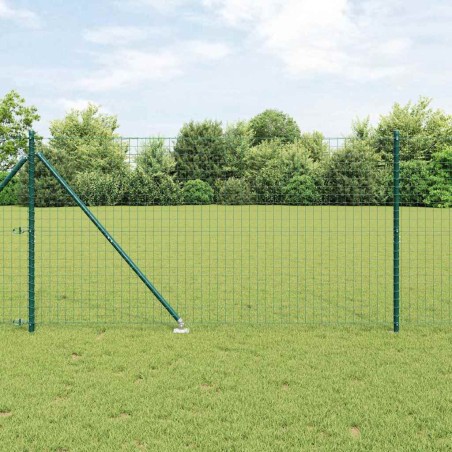 vidaXL Recinto Euro con 7 pali a punta, 1,4x10 m in acciaio zincato verde