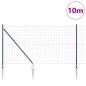 vidaXL Recinto Euro con 7 pali a punta, 1,4x10 m in acciaio zincato verde
