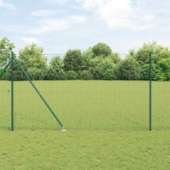 vidaXL Recinzione Euro con 7 pali appuntiti, 1.5 x 10 m, in acciaio zincato verde