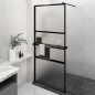 Parete Doccia Walk in Mensola Nera 90x195cm Vetro ESG Alluminio Parete Doccia Walk in Mensola Nera 90x195cm Vetro ESG Alluminio