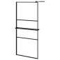 Parete Doccia Walk in Mensola Nera 90x195cm Vetro ESG Alluminio Parete Doccia Walk in Mensola Nera 90x195cm Vetro ESG Alluminio