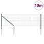 vidaXL Recinzione Euro con 7 pali a punta da 0,6 x 10 m in acciaio galvanizzato verde
