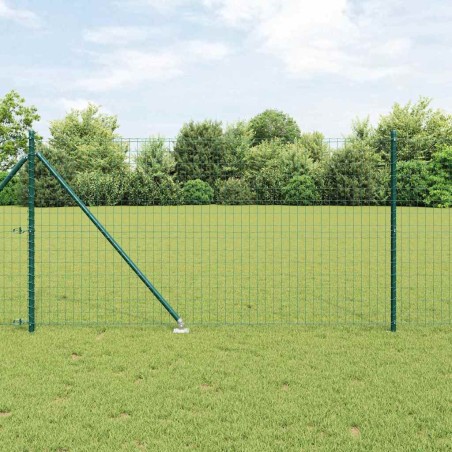 vidaXL Recinzione Euro con 7 pali a spillo 1x10 m in acciaio zincato verde