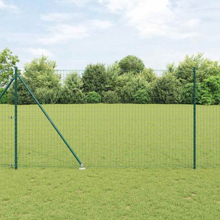 vidaXL Euro Fence con 7 pali a punta 1,6x10 m in acciaio zincato verde