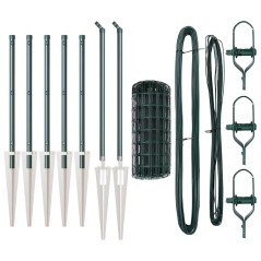vidaXL Recinzione Euro di con 7 pali a punta, 0.6x10 m, in acciaio zincato verde