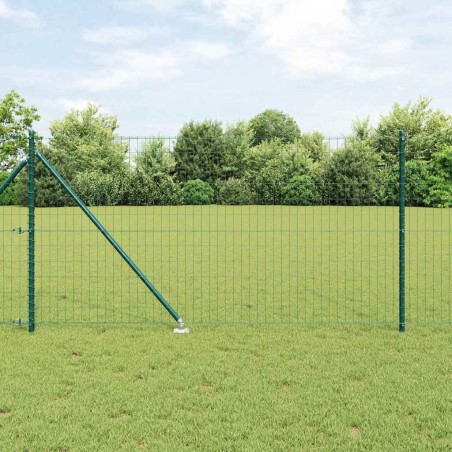 vidaXL Recinzione Euro con 7 pali a punta, 1 x 10 m, in acciaio zincato verde