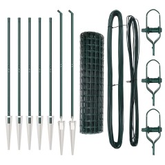 vidaXL Recinzione Euro con 7 pali a punta 1,4 x 10 m in acciaio galvanizzato verde