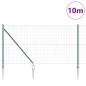 vidaXL Recinzione Euro con 7 pali a punta 1,4 x 10 m in acciaio galvanizzato verde
