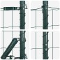 vidaXL Recinzione Euro con 7 pali a punta 1,4 x 10 m in acciaio galvanizzato verde