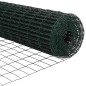 vidaXL Recinzione Euro con 7 pali a punta 1,4 x 10 m in acciaio galvanizzato verde