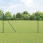 vidaXL Recinzione Euro con 7 pali a punta, 1,5x10 m in acciaio galvanizzato verde
