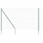 vidaXL Recinzione Euro con 7 pali a punta, 1,5x10 m in acciaio galvanizzato verde