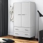 Armadio Gambe Metallo Bianco 90x55x172,5 cm Legno Massello OSLO Armadio Gambe Metallo Bianco 90x55x172,5 cm Legno Massello OSLO