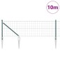 vidaXL Recinto Euro con 7 pali a punta 0.8x10 m in acciaio zincato verde