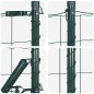 vidaXL Recinto Euro con 7 pali a punta 0.8x10 m in acciaio zincato verde