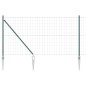 vidaXL Recinzione Euro con 7 Pali a Punta 1,4x10 m in Acciaio Galvanizzato Verde