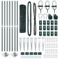 vidaXL Recinzione Euro con 7 Pali a Punta 1,4x10 m in Acciaio Galvanizzato Verde