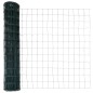 vidaXL Recinzione Euro con 7 Pali a Punta 1,4x10 m in Acciaio Galvanizzato Verde