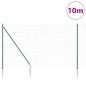 vidaXL Recinzione Euro con 7 pali a picco, 1.5 x 10 m in acciaio zincato verde