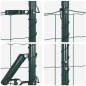 vidaXL Recinzione Euro con 7 pali a punta, 1.6 x 10 m, in acciaio zincato verde