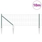vidaXL Euro Fence con 7 Pali a Punta 0,4 x 10 m in Acciaio Zincato Verde