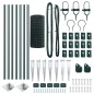 vidaXL Recinzione Euro con 7 pali a punta, 0.6x10 m, in acciaio galvanizzato verde.