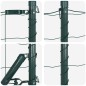 vidaXL Recinzione Euro con 7 pali a punta, 0.6x10 m, in acciaio galvanizzato verde.