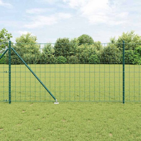 vidaXL Recinzione Euro con 7 pali a punta 1x10 m in acciaio zincato verde
