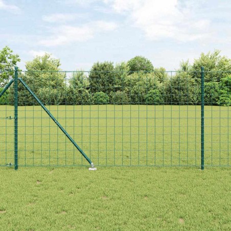 vidaXL Recinzione Euro con 7 pali appuntiti, 1,4x10 m in acciaio zincato verde