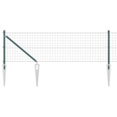 vidaXL Euro Fence con 13 pali a punta 0.8x25 m in acciaio zincato verde