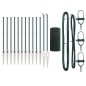 vidaXL Euro Fence con 13 pali a punta 0.8x25 m in acciaio zincato verde