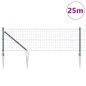 vidaXL Recinzione Euro con 13 pali a punta, 0.8x25 m in acciaio galvanizzato verde