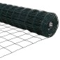 vidaXL Recinzione Euro con 13 pali a punta, 0.4 x 25m, in acciaio galvanizzato verde.