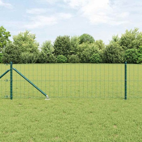 vidaXL Recinzione Euro con 13 Pali a Punta 0,4x50 m in Acciaio Galvanizzato Verde