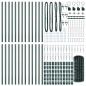 vidaXL Recinzione Euro con 13 Pali a Punta 0,4x50 m in Acciaio Galvanizzato Verde