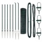 vidaXL Recinzione Euro con 7 pali a punta, 1x10 m, in acciaio galvanizzato verde.